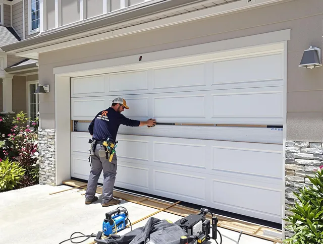 Fairhaven Garage Door Repair team performing complete garage door replacement at Fairhaven residence