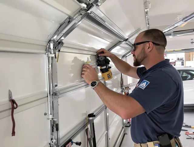 Fairhaven Garage Door Repair technician quieting a noisy garage door in Fairhaven