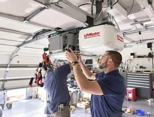 Fairhaven Garage Door Repair technician performing advanced diagnostics on garage opener in Fairhaven