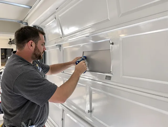 Garage door panel repair by Fairhaven Garage Door Repair in Fairhaven