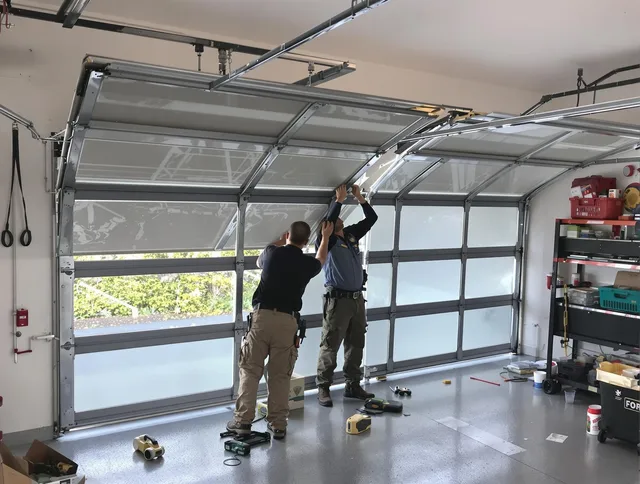 Fairhaven Garage Door Repair expert performing precise panel replacement on Fairhaven garage door
