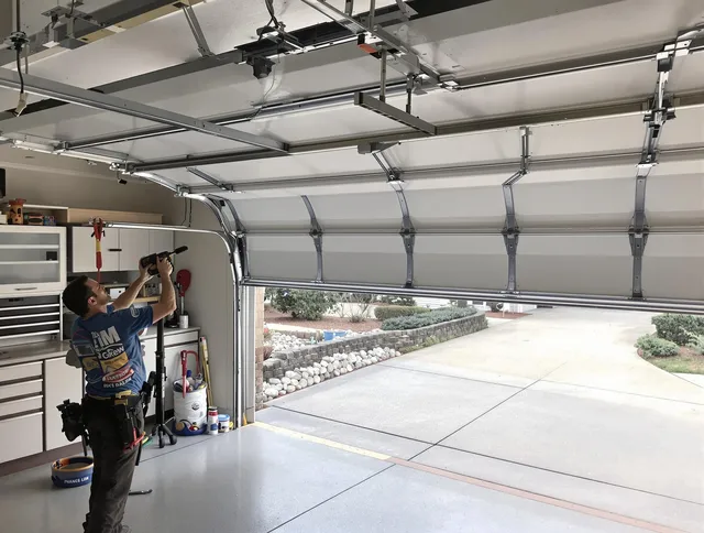 Garage door track repair service by Fairhaven Garage Door Repair in Fairhaven